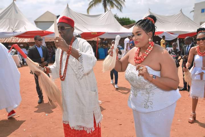Ibori becomes first person to congratulate the new Asagba of Asaba, Prof Epiphany Azinge