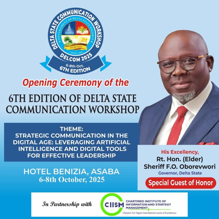 Governor Oborevwori to declare DELCOM 2025 open In Asaba, October 6