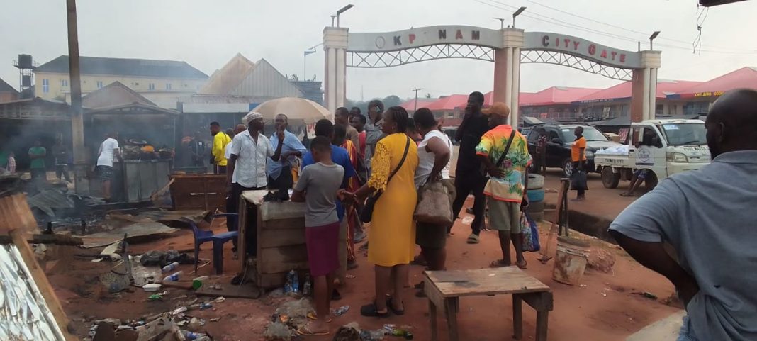 Tragedy: Midnight fire destroys goods and property worth millions of Naira in Okpanam